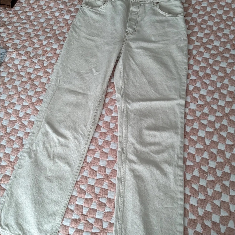 Reformation Cynthia High Rise Straight Jeans cream white